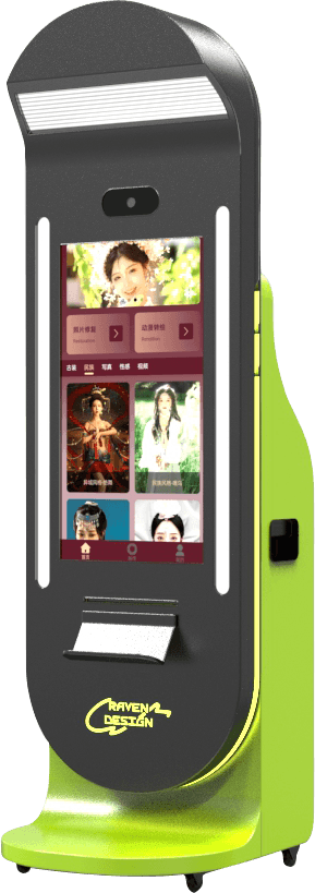 AI photobooth machine manufactured by Fun-vend
