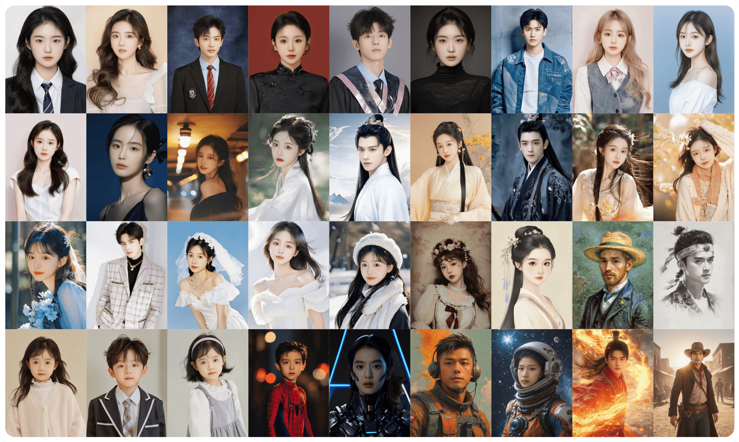 AI portrait and themed photo examples